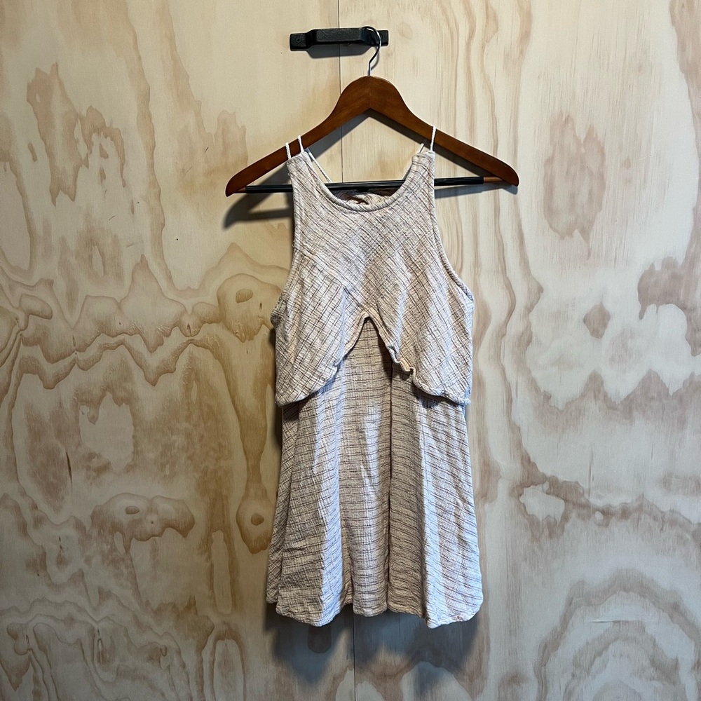 Free People Rope Mini Dress Open Back M Cream/Tan